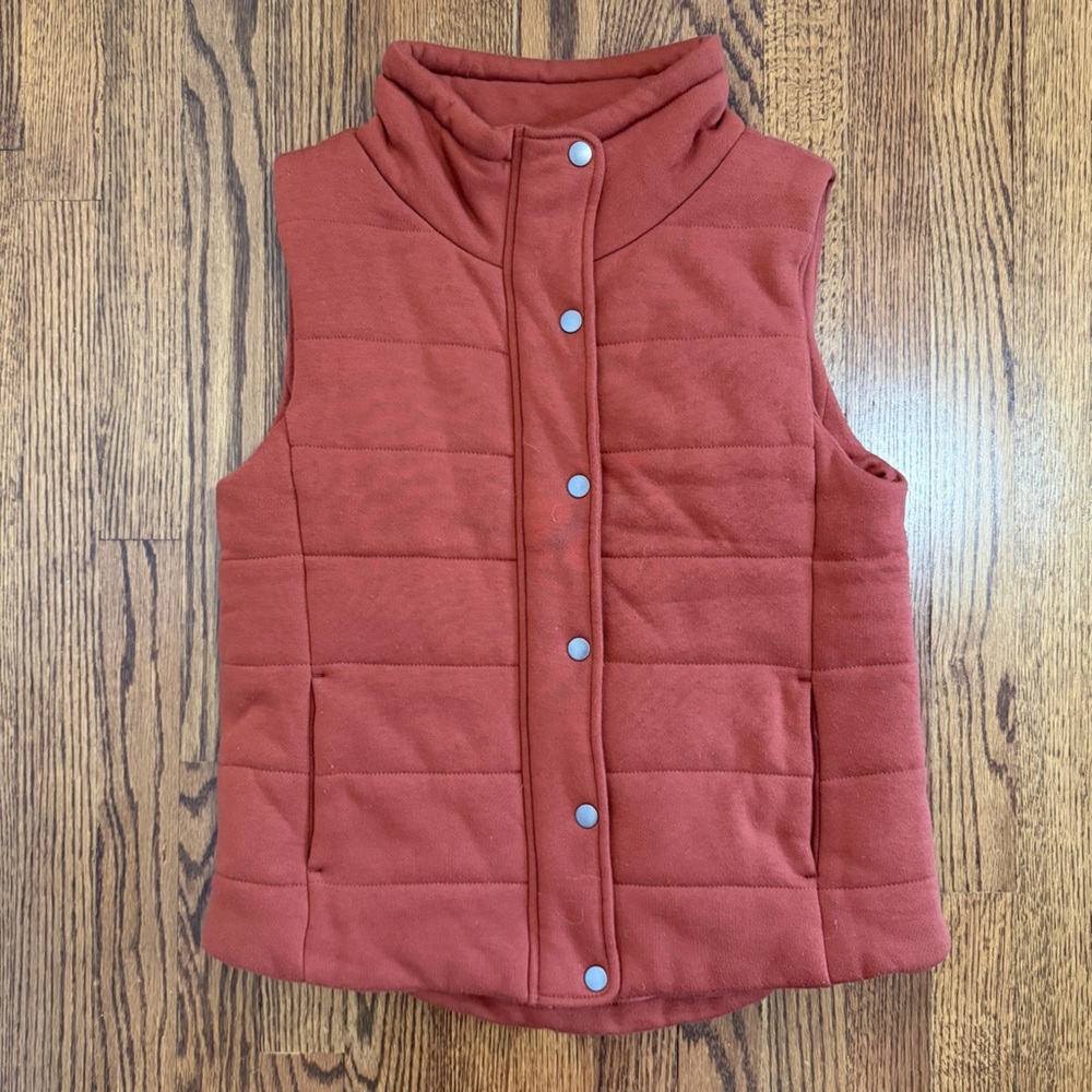 2 Sable Burnt Orange Quilted Full Zip Vest Size Small